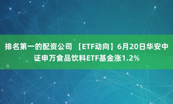 排名第一的配资公司 【ETF动向】6月20日华安中证申万食品饮料ETF基金涨1.2%