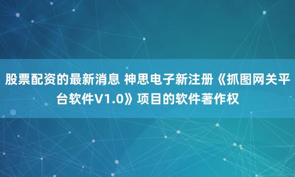股票配资的最新消息 神思电子新注册《抓图网关平台软件V1.0》项目的软件著作权